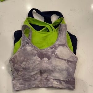 Tie-Dye and Solid Sports Bra Set